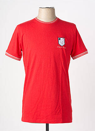 T-shirt broderie manches courtes rouge CAMBERABERO homme