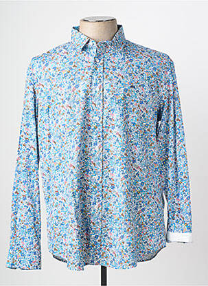Chemise manches longues imprimé fantaisie bleu CAMBERABERO homme
