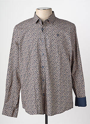 Chemise manches longues imprimé fantaisie bleu CAMBERABERO homme