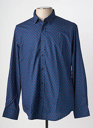 Chemise manches longues imprimé fantaisie bleu CAMBERABERO homme