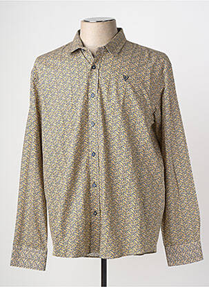 Chemise manches longues imprimé fantaisie jaune CAMBERABERO homme