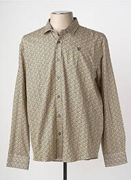 Chemise manches longues imprimé fantaisie jaune CAMBERABERO homme
