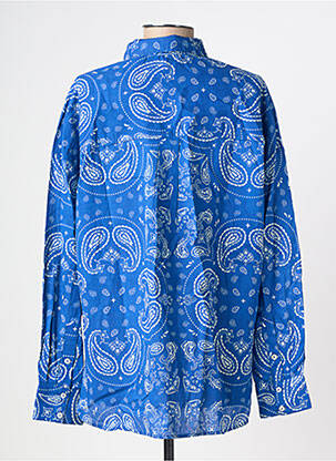 Chemisier coupe droite manches longues bleu JANE BLUE femme