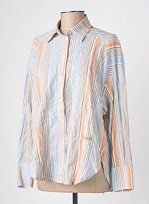 Chemisier tissage crêpe manches longues orange HOD femme
