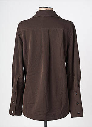 Chemisier coupe droite manches longues marron HANA SAN femme