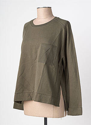 Sweat-shirt stretch manches longues vert HANA SAN femme