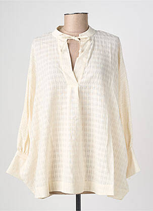 Blouse légère et transparente manches 3/4 beige HANA SAN femme
