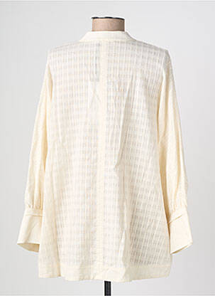 Blouse légère et transparente manches 3/4 beige HANA SAN femme