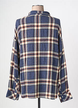 Chemisier tissage crêpe manches longues bleu JANE BLUE femme