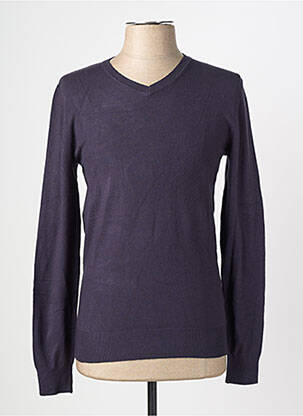 Pull col v manches longues bleu Y.TWO KNIT homme