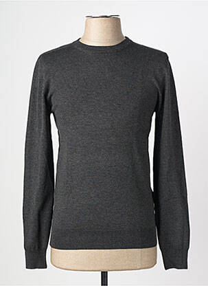 Pull tissage chiné manches longues gris FRILIVIN homme