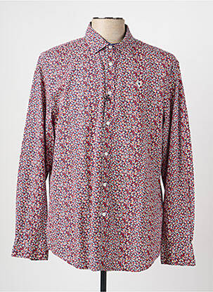 Chemise manches longues imprimé fleurs rouge CAMBERABERO homme