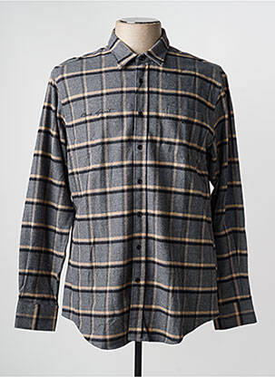 Chemise manches longues imprimé carreaux gris CAMBERABERO homme