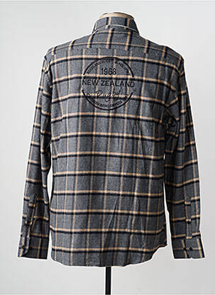 Chemise manches longues imprimé carreaux gris CAMBERABERO homme