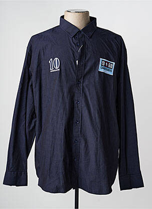 Chemise manches longues coupe droite bleu CAMBERABERO homme