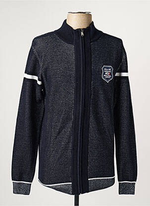 Gilet manches longues tissage chiné bleu CAMBERABERO homme