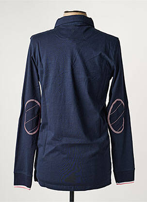 Polo sérigraphie manches longues bleu CAMBERABERO homme