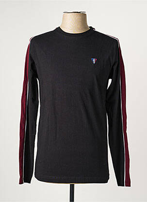 T-shirt broderie manches longues noir CAMBERABERO homme