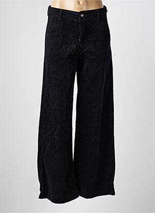 Pantalon large fermeture zippée sous rabat boutonné taille normale noir HOD femme