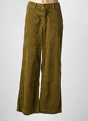 Pantalon large fermeture zippée sous rabat boutonné taille normale vert HOD femme