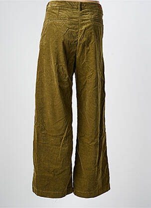 Pantalon large fermeture zippée sous rabat boutonné taille normale vert HOD femme