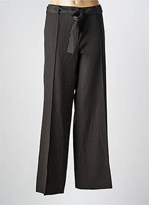 Pantalon large fermeture zippée sous rabat boutonné taille normale gris HANA SAN femme