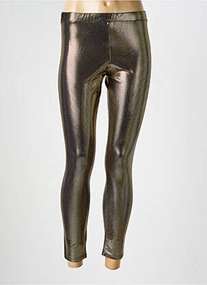 Legging effet matière satinée taille normale or GOLDA femme