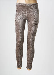Legging effet matière satinée taille normale marron GOLDA femme