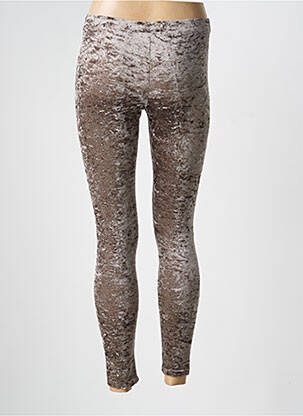 Legging effet matière satinée taille normale marron GOLDA femme