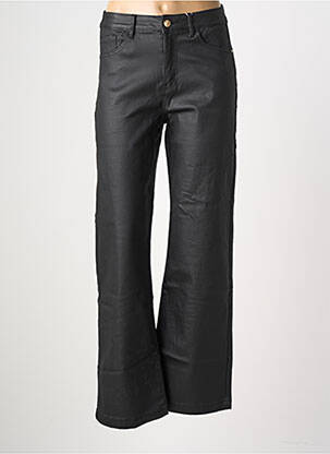 Pantalon flare fermeture zippée sous rabat boutonné noir MAISON ONADO femme