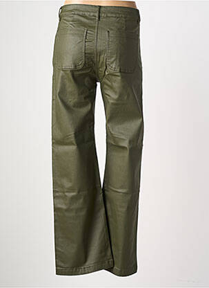 Pantalon flare fermeture zippée sous rabat boutonné vert MAISON ONADO femme