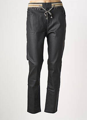 Pantalon slim taille élastique noir MAISON ONADO femme