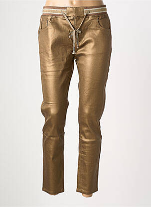 Pantalon slim taille élastique or MAISON ONADO femme
