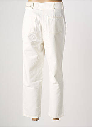 Pantalon 7/8 fermeture zippée sous rabat boutonné blanc HANA SAN femme