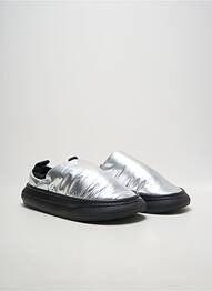 Mules/sabots tissage satiné talon plat jusqu'à 3cm argent THEGUMMY femme