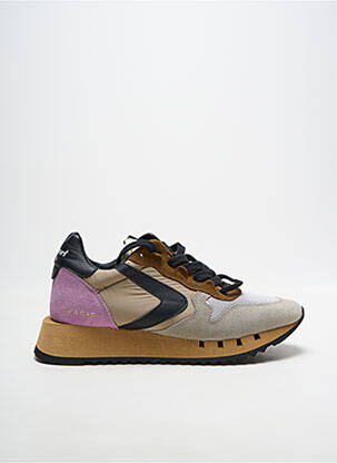 Baskets semelle amovible talon de 4 à 6cm beige VALSPORT femme