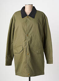 Trench finition intérieure doublure imprimée sans capuche vert ROSE GARDEN femme