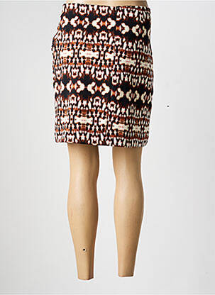 Jupe courte taille à pinces marron ICHI femme