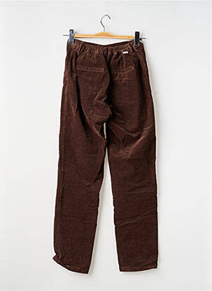 Pantalon chino fermeture zippée sous rabat boutonné taille normale marron HAPPY femme