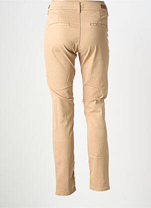 Pantalon chino tissage popeline taille normale beige HAPPY femme