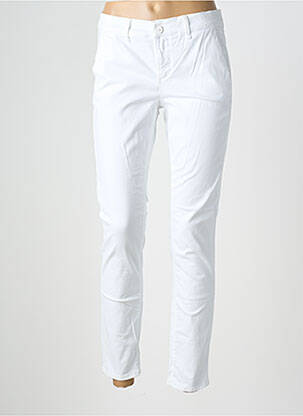 Pantalon chino tissage popeline taille normale blanc HAPPY femme