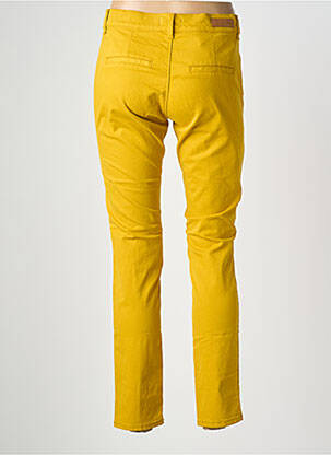 Pantalon chino tissage popeline taille normale jaune HAPPY femme