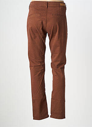 Pantalon chino tissage popeline taille normale marron HAPPY femme