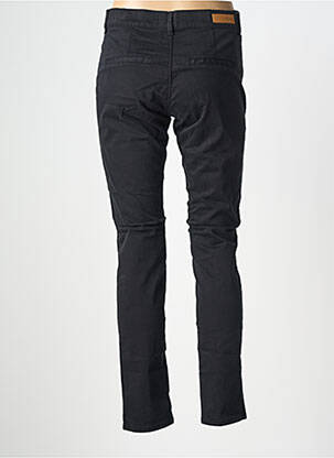 Pantalon chino fermeture zippée sous rabat boutonné taille normale noir HAPPY femme
