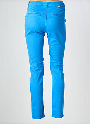 Pantalon chino tissage popeline taille normale bleu HAPPY femme