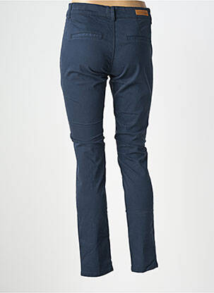 Pantalon chino tissage popeline taille normale bleu HAPPY femme