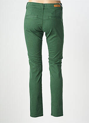 Pantalon chino tissage popeline taille normale vert HAPPY femme