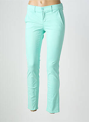 Pantalon chino tissage popeline taille normale bleu HAPPY femme