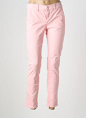 Pantalon chino fermeture zippée sous rabat boutonné taille normale rose HAPPY femme
