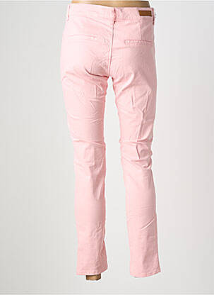 Pantalon chino fermeture zippée sous rabat boutonné taille normale rose HAPPY femme